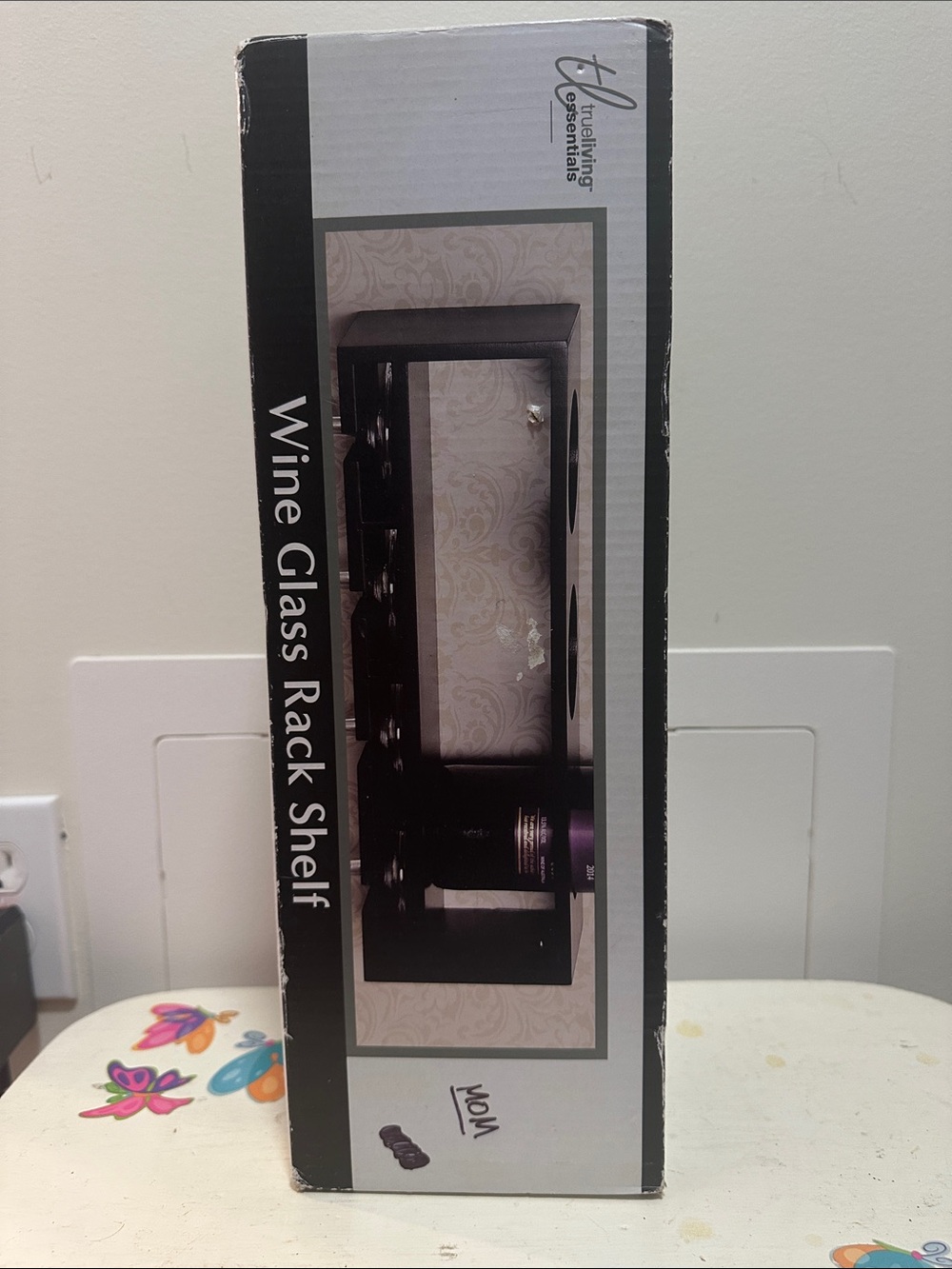 Black Wine Glass Rack Shelf
